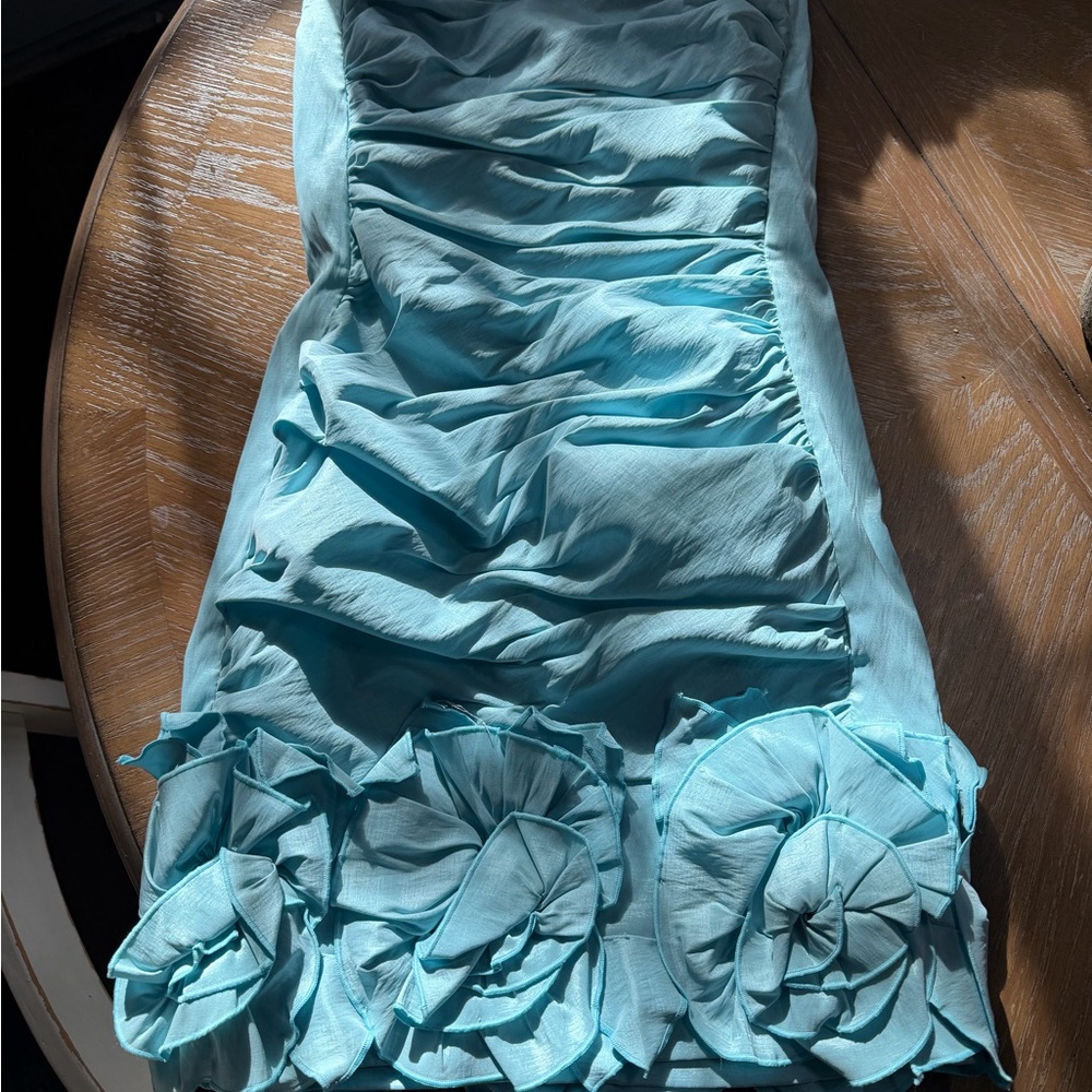 Jessica McClintock Light Blue Satin Dress